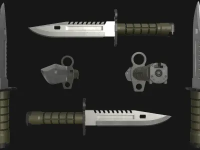 M9 Bayonet Knife Low-poly 3D model buy