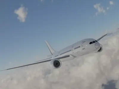B787-8 boeing in sky Free 3D model