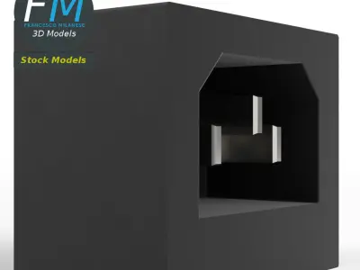 Power input socket 3D model