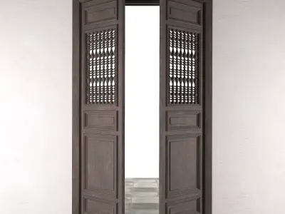 indochine door 01 Low-poly 3D model