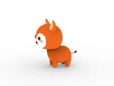 Cartoon Fox v001 character 3D model