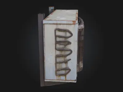Rusty Air Conditioner Unit  Weathered and Realistic Industrial  3D model