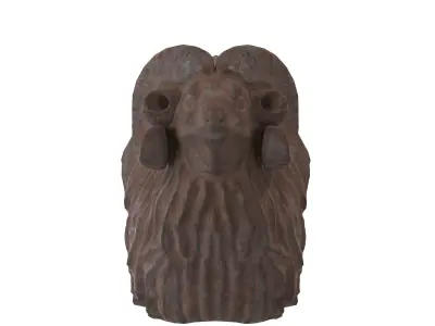 Garden ram rusted statues Low-poly 3D model