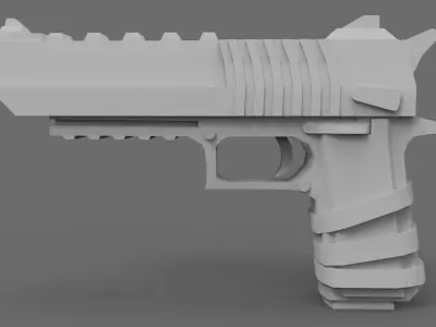 Stylized Gun Free low-poly 3D model