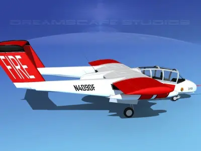 Rockwell OV-10 Bronco California Fire Department 3D model