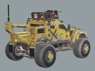 Post-Apocalypse Buggy Car MX-1 With Gun holder 3D Model Low-poly 3D model