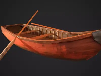 Abandoned boat Low-poly 3D model