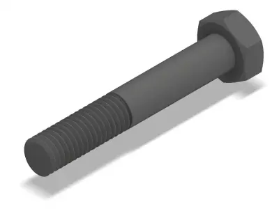 Bolt Partial Thread Hexagonal Head M8x50mm 3D model