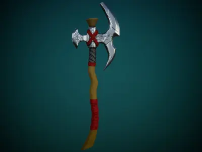 Stylized Warrior Axe GameReady Free low-poly 3D model