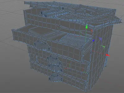 medieval cabinet magic experiments Low-poly 3D model