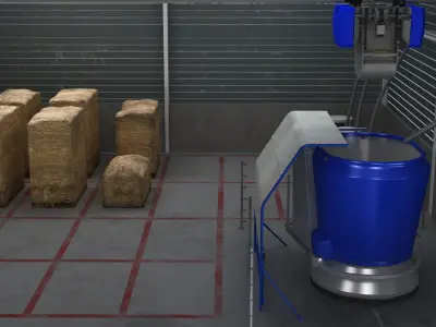 Automatic Cow Farm Feeding And Silage System Building 3D model