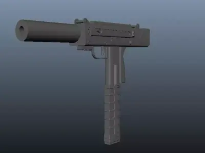 UZI hand gun Low-poly 3D model