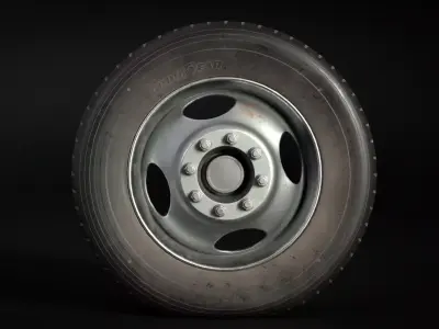Old Wheel Low-poly 3D model