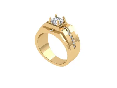 Art Deco Ring 3D print model 25