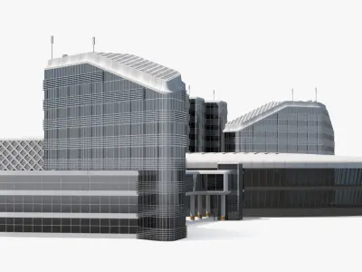  Connected Urban Building Complex Concrete 