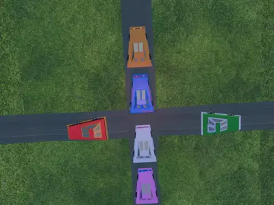 stylized low poly car pack with scene  3d car model Free low-poly 3D model