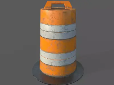 Low Poly Traffic Barrier Low-poly 3D model