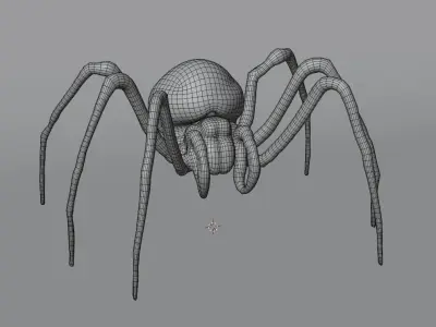 low poly spider Low-poly 3D model
