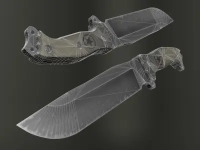 Stylized Military Knife Low-poly 3D model get