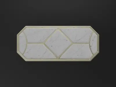 Antique rectangular jewellery box with gold plated ornate S Low-poly 3D model