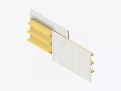Partition - Contemporary - Changeall - Left - Shelves Low-poly 3D model