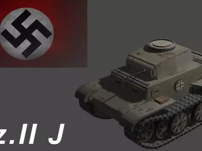 Pz II J Low-poly 3D model