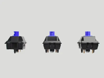 Cherry MX switches keyboard keys 3D model