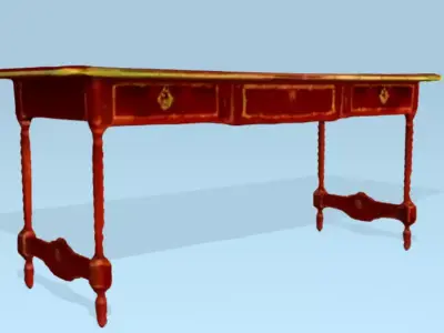 Vintage Desk Low-poly 3D model
