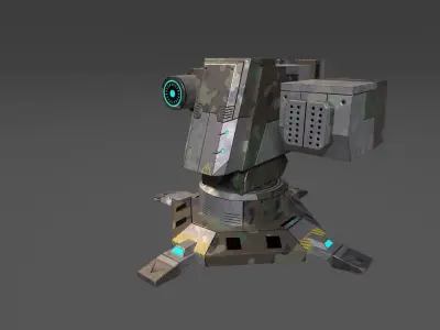 Si- fi Turrets  Low-poly 3D model