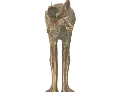 Lynx Metal statues Low-poly 3D model