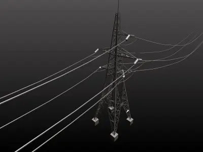 Power line 110 kV 3D model