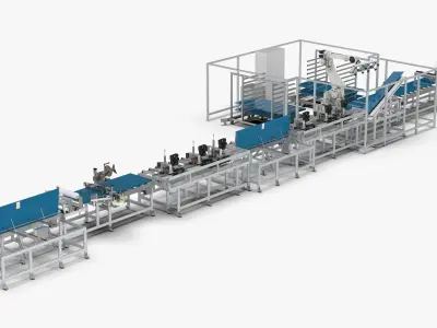 Automatic Hall Door Panel Assembly Line 3D model