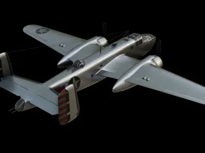 North American B-25 Mitchell Low-poly 3D model
