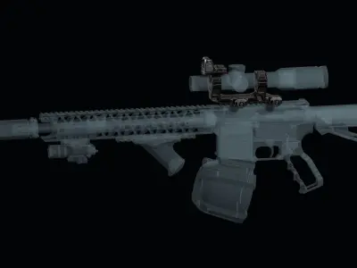 Super Precision scope mount with TRIJICON RMR red dot sight Low-poly 3D model