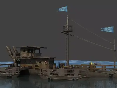 Post Apocalyptic Boat 3D model
