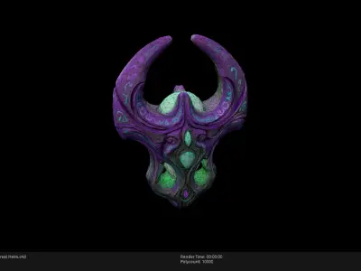 Low Poly Stylized Ethereal Helm Low-poly 3D model