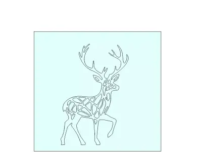 Geometric Deer Stag Wall Art Mold for Casting 3D model