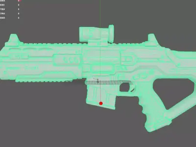 Futuristic Yellow Gun 3D model