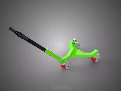 BOAT TROLLEY TRAILER CART DOLLY JACK BALL HITCH WHEEL MOVER TOW 3D model