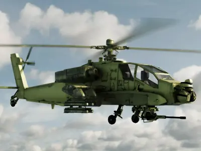 AH-64 Apache Attack Helicopter Free 3D model