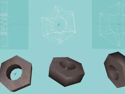 Rusty nut Free low-poly 3D model