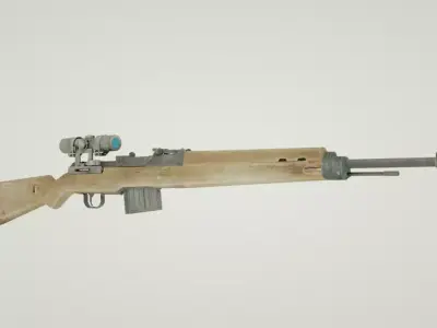 DE G43 sniper Low-poly 3D model