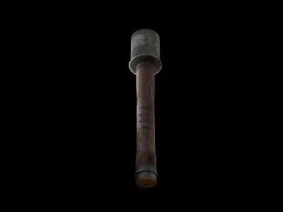 German WWII Stick Grenade VR and Game Ready Low-poly 3D model