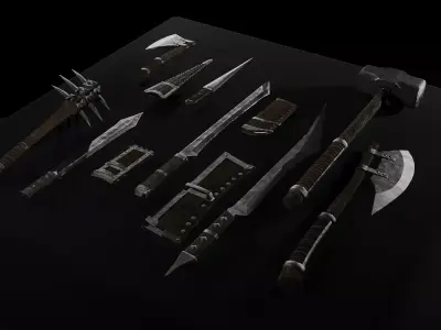 Fantasy Weapons Pack 2 - Brute Low-poly 3D model