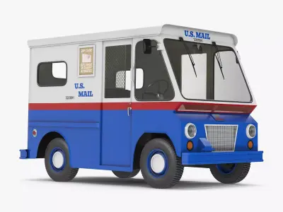 US Mail Truck Studebaker ZIP Van 3D model