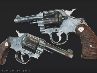 Colt Police Revolver Free low-poly 3D model