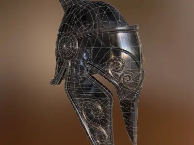 Knight Helmet Low-poly 3D model
