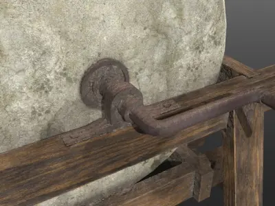 Historical Grindstone Low-poly 3D model