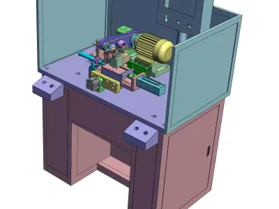 Single-blade double-cylinder precision turning machine 3D model