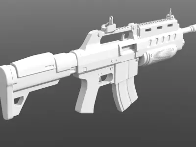 Assault Rifle Sci-Fi Low-poly 3D model